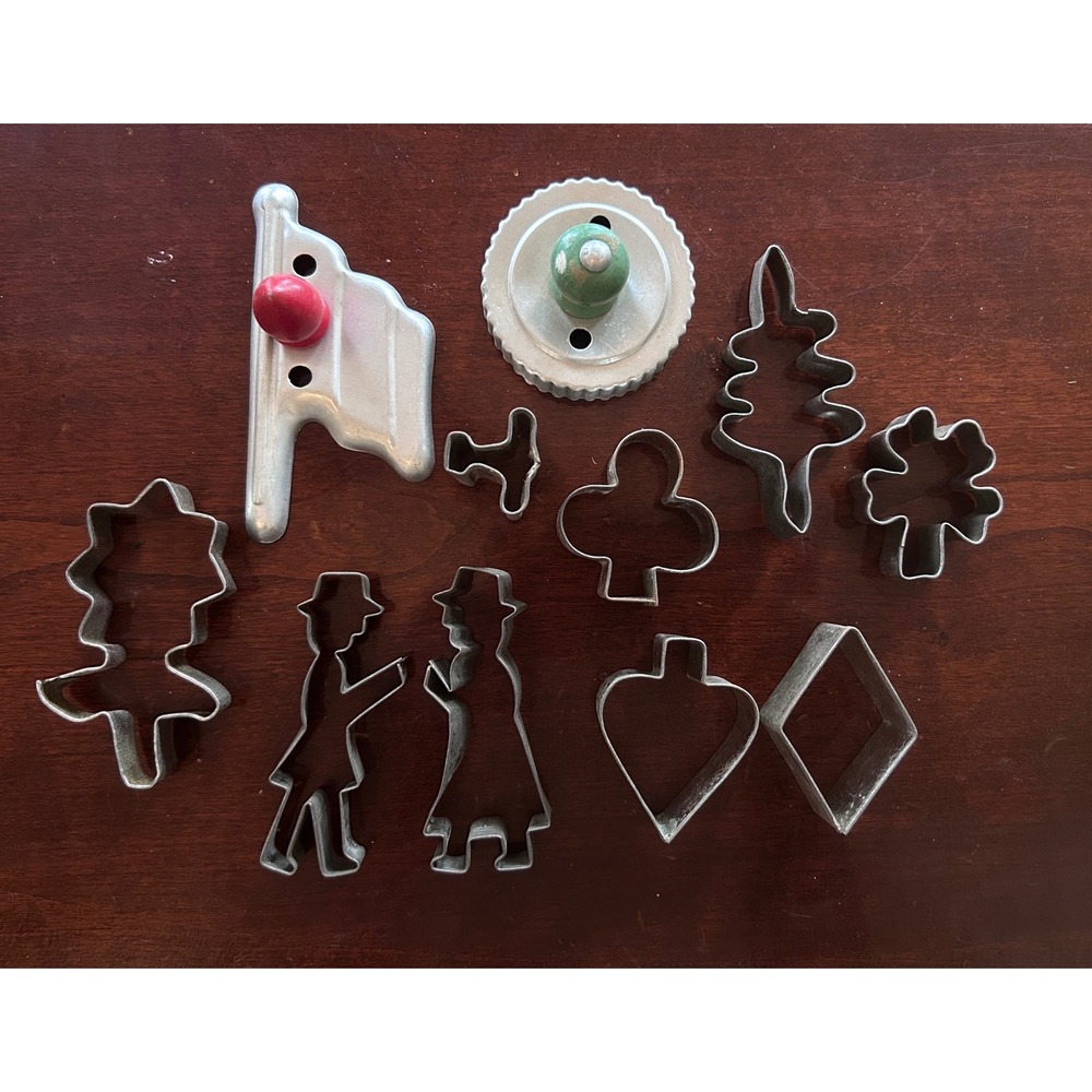 Unbranded Cookie Cutter Set Metal OS aluminum Good Vintage Farmhouse